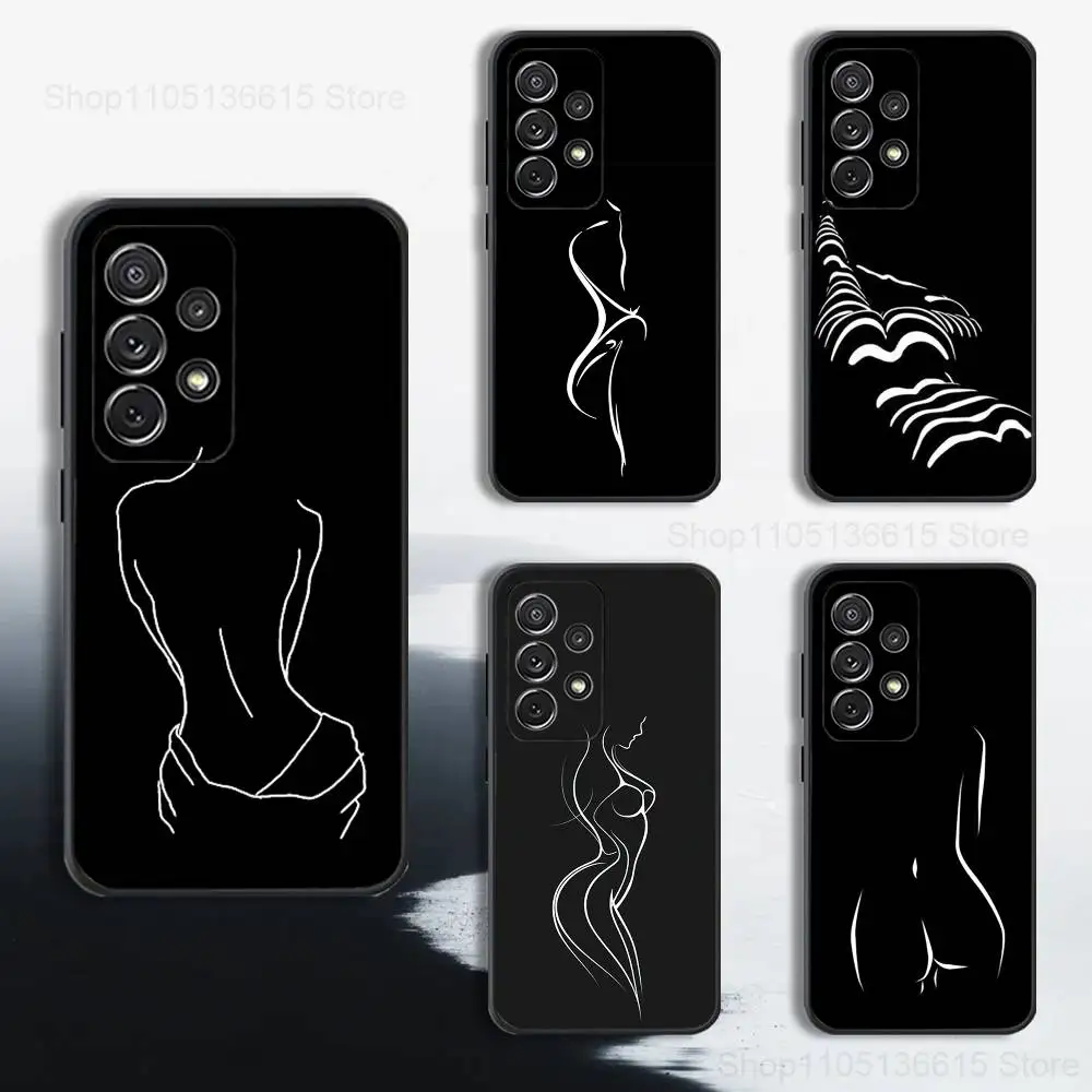 

Sexy Body Woman Art Phone Case For Samsung S25,S24,S23,S22,S21,S20,S10,S9,Ultra,Plus,Lite,FE,Soft Silicone Black Cover