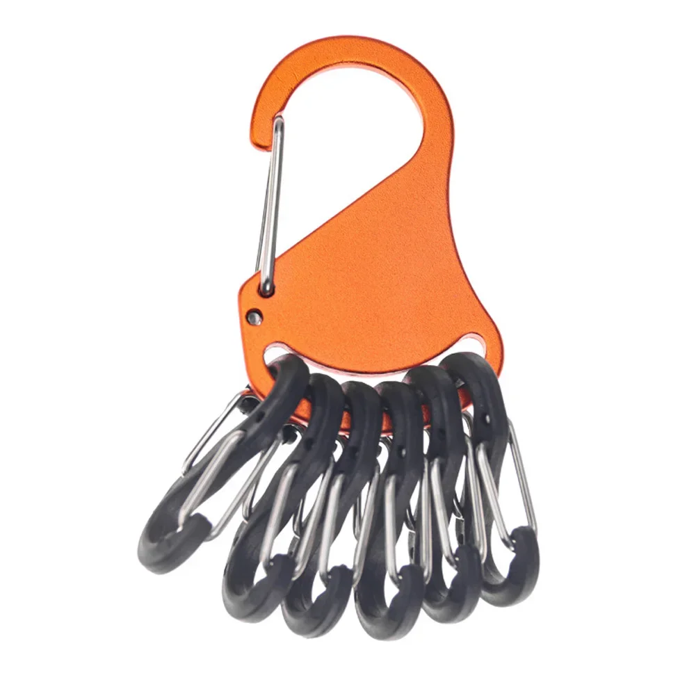 HDIRXG Aluminiumlegering Chem Light Holders Karabijnhaak Clip Met 6 S-Biners Glow Sticks Sleutelopberggesp voor Buiten Kamperen