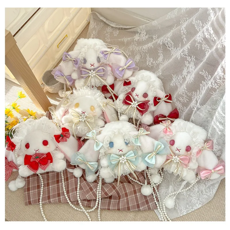 

Lolita Handmade Rabbit Doll Drawstring Bag - Large Capacity Crossbody Shoulder Bag Cute Gift for Girls Kawaii Cosplay