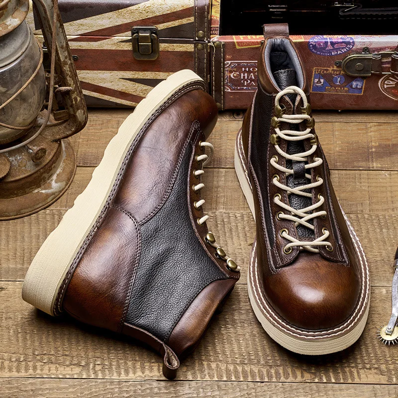 Handmade Mens Ankle Oxford Boots Luxury Genuine Leather 2026 Autumn Fashion British Style Outdoor Casual Business Shoes Male - view 4