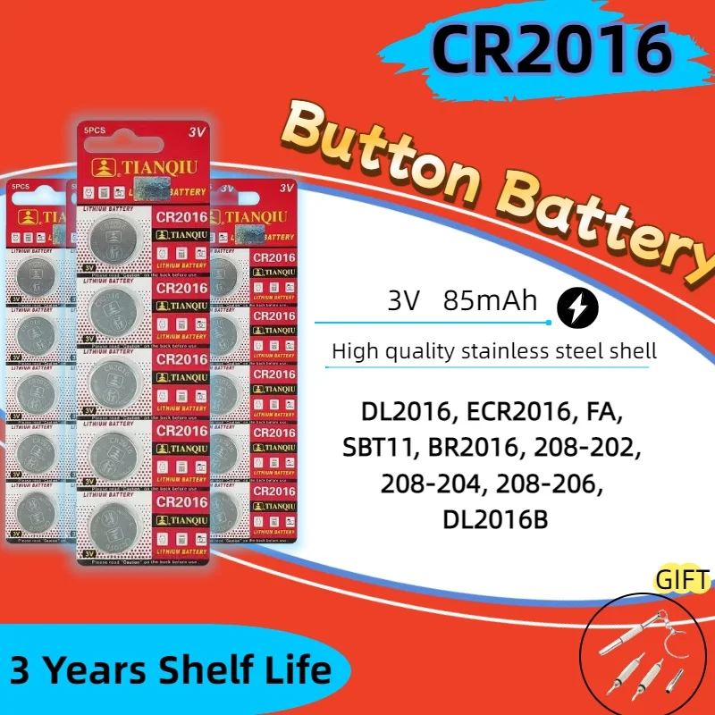 

Original 2~50PCS CR2016 DL2016 ECR2016 3V lithium battery For Calculator Toy Watch Button cell +Free screwdriver