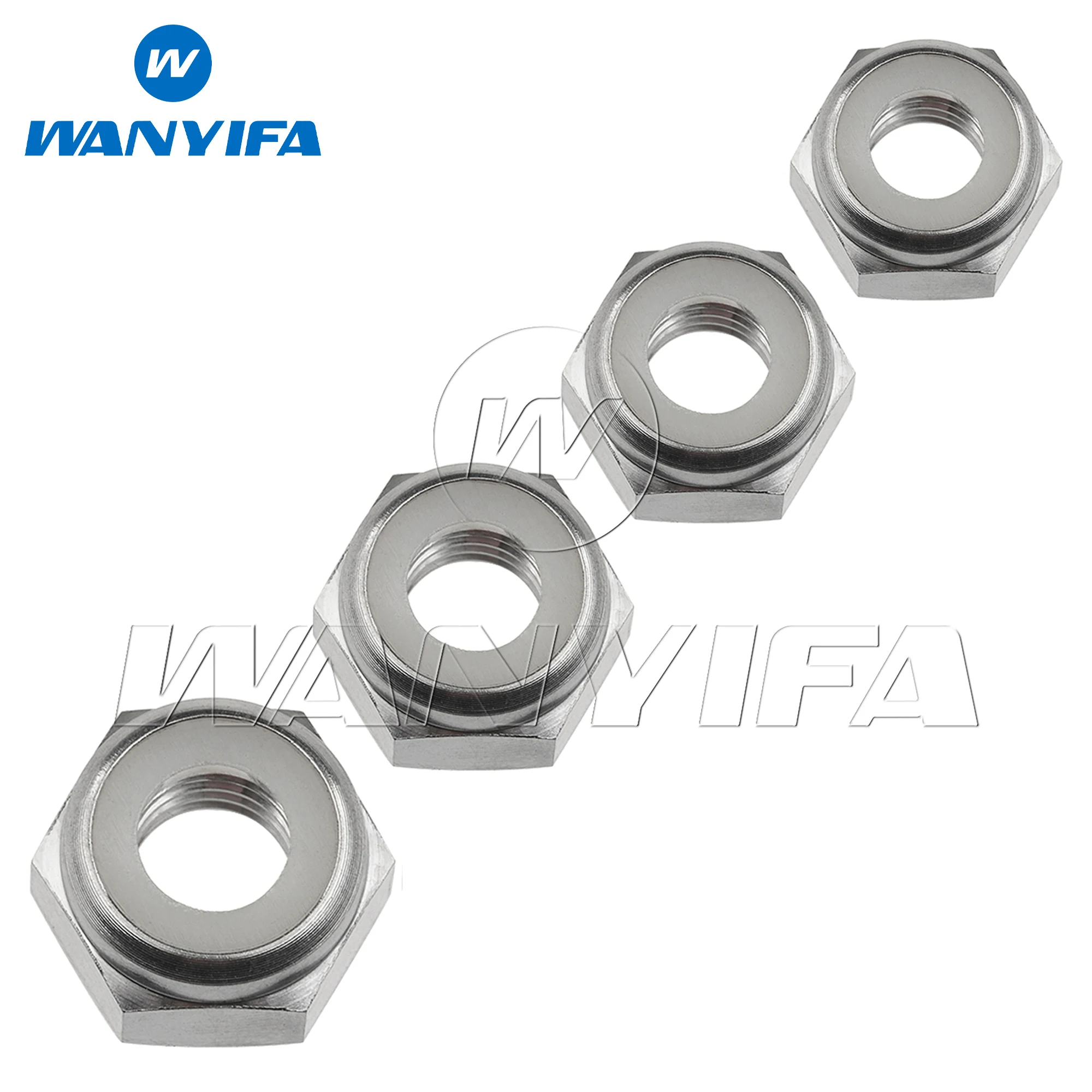 Wanyifa Titanium Nut M4 M5 M6 M8 External Hex Insert Nylon Lock Ti Alloy GR5 Nuts for Bike Motorcycle Car
