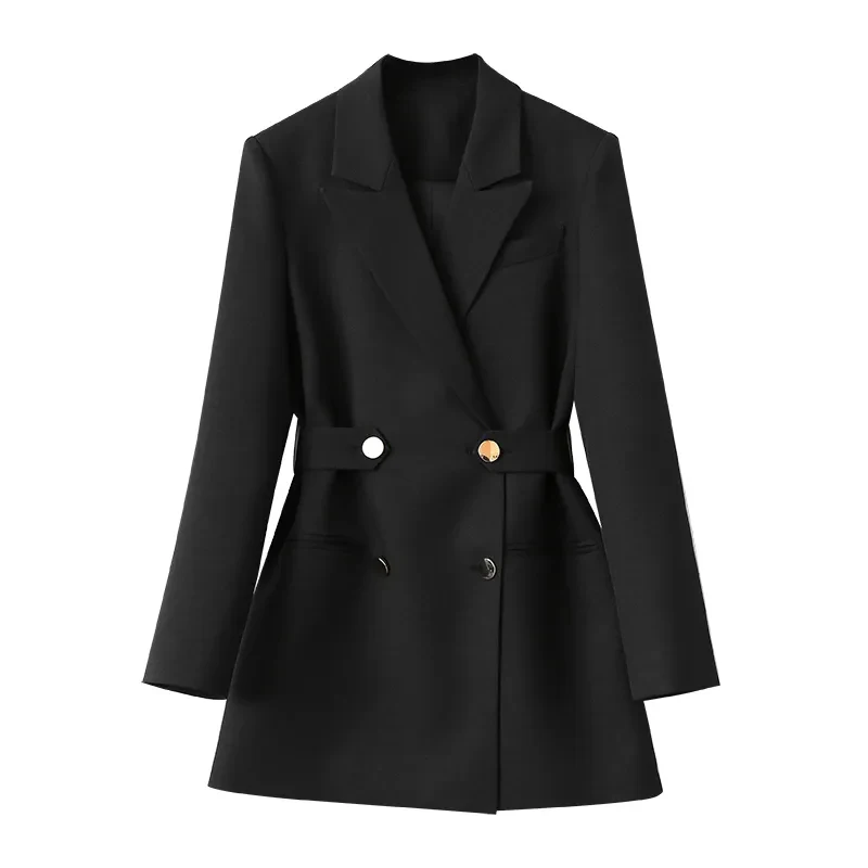 Women\'s Suit Jacket, Monochromatic Coat, Straight Suits, Office, Female Casual Blazer, Black, New, Fashion, Spring, Autumn