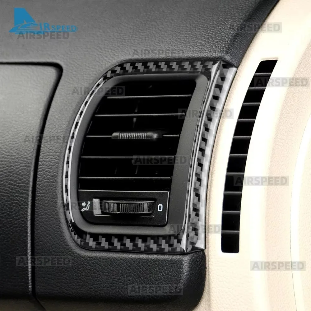 Soft Carbon Fiber Sticker For Skoda Fabia 2 MK2 5J 2007-2010 2011 2012 2013 2014 Car Air Outlet Frame Side of Center Console