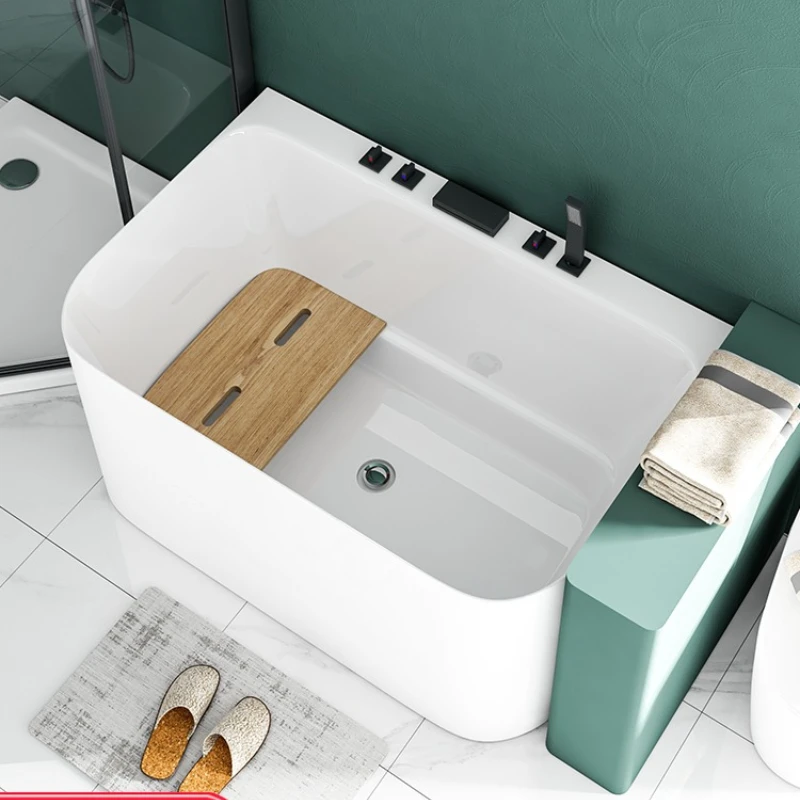 

Small apartment deep bubble household bathtub Japanese mini small movable seated acrylic bathtub bathtub
