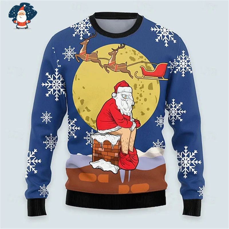 Merry Christmas Sweatshirts Mens Ugly Christmas Sweater Funny Fashion New In Sweaters Women Ugly Sweaters Christmas Jumpers Men