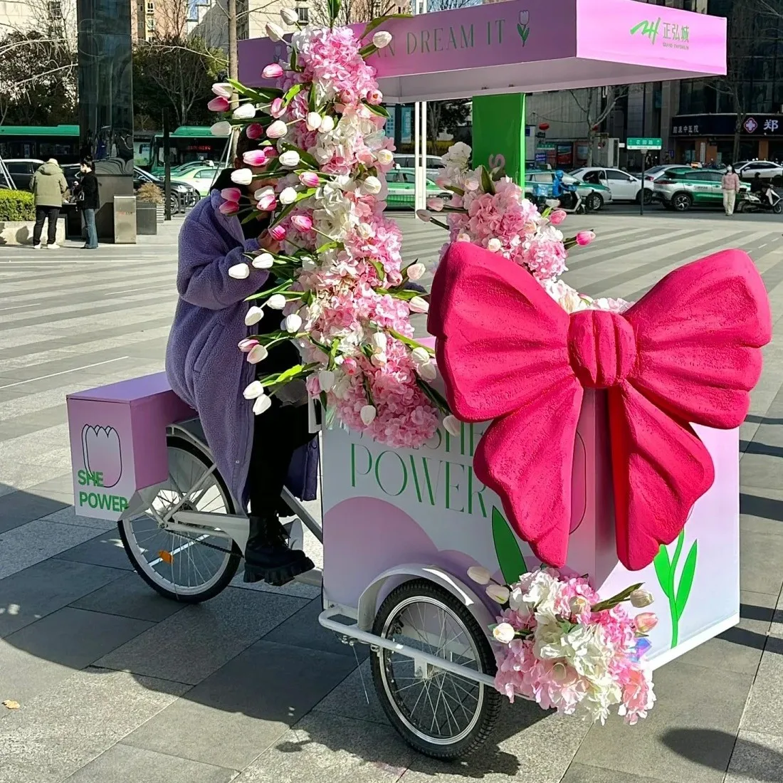 

Настраиваемый металлический прицеп-фургон для уличной торговли: игрушечный трицикл, перевернутый аттракцион «Ослик-бургер», фургон для мороженого, уличный парадный прицеп