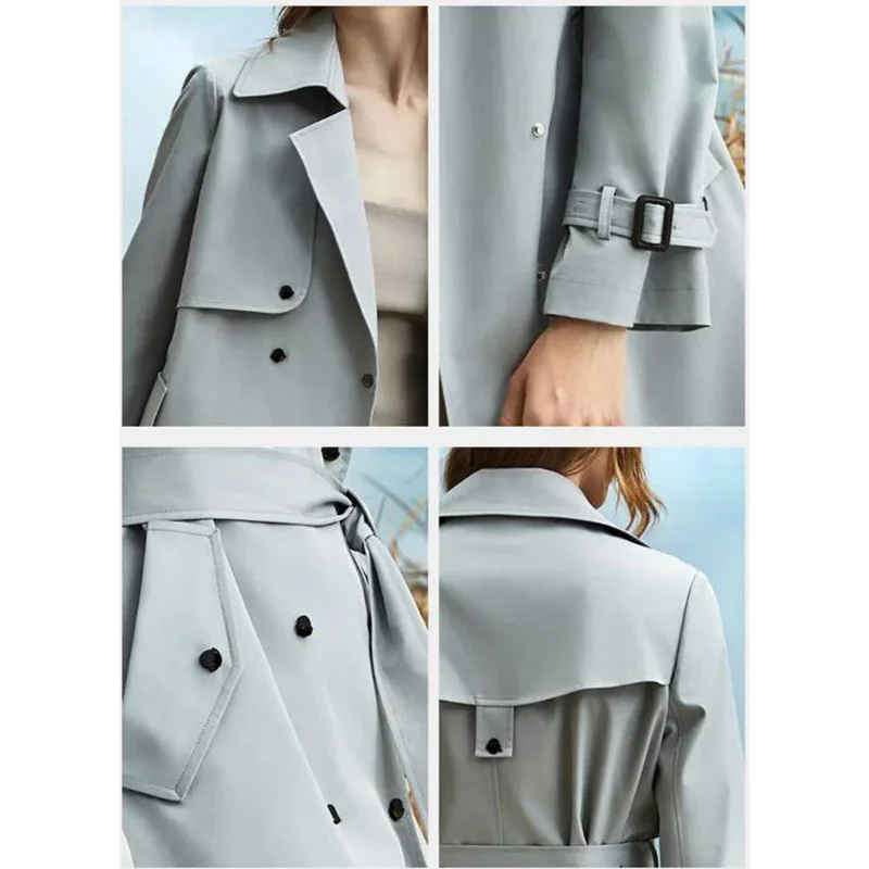 2024 Spring And Autumn Youthful Woman Clothes Women\'s Trench Coat New In Outerwears Double Breasted Pockets Overcoat Female