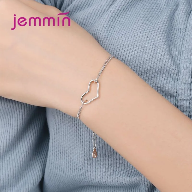 New Hot 925 Sterling Silver Charm Bracelets Trendy Heart Design High Quality Best Gift For Women Girls Party Appointment