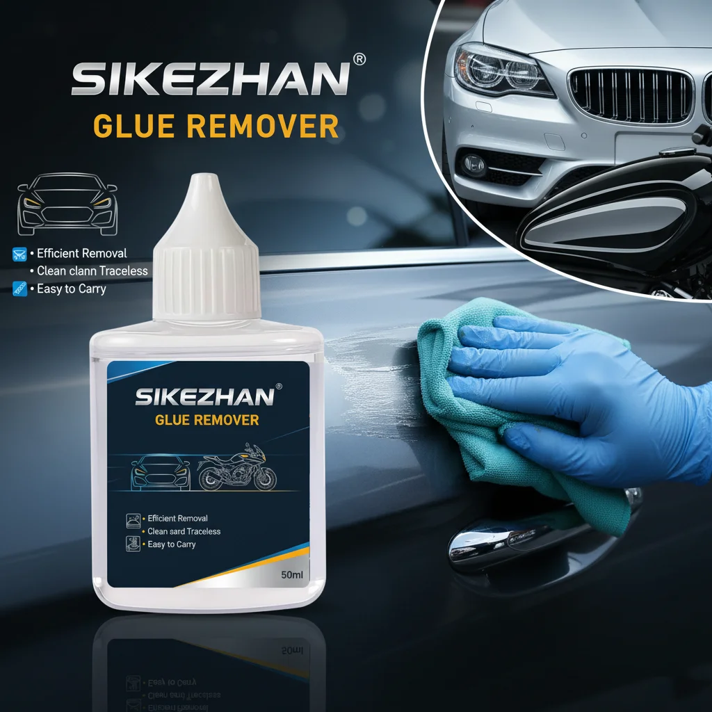 Car & Motorcycle Adhesive Remover 50ml with Scraper – Fast Sticker/Label/Tape Residue Cleaner, Paint‑Safe, Traceless