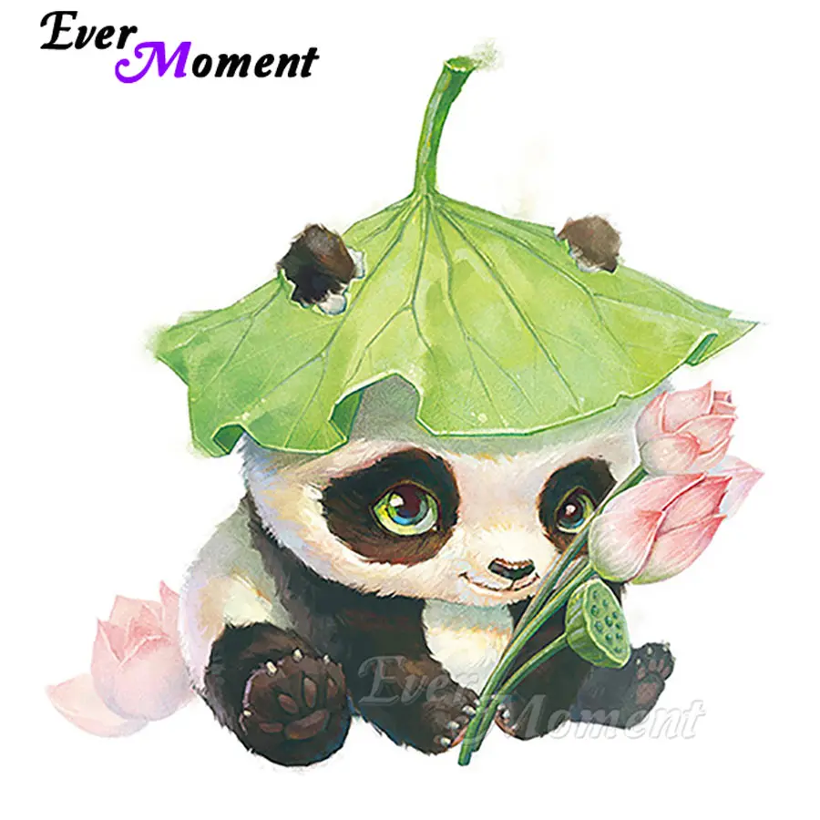 

5D DIY Ever Moment Diamond Painting Panda Lotus Full Square Round Resin Diamond Embroidery Decoration For Home S2F400