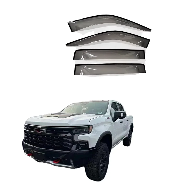 New Style Weather Shield Rain Gutter Guard Sun Visor For Silverado 1500 2019-2024 Car Window Visor