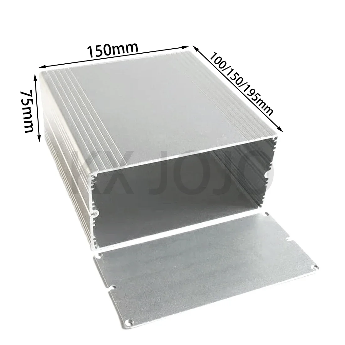 Caja de aluminio para instrumentos electrónicos, caja dividida de 150x75x100/150/195mm, resistente al agua, tipo plateado/gris