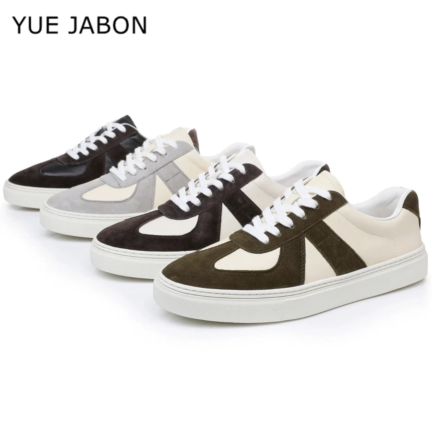White Patchwork Men Casual Shoes Lace-up Real Leather Autumn Platform Sneakers Cow Leather Vulcanized Shoes Zapatos De Hombre
