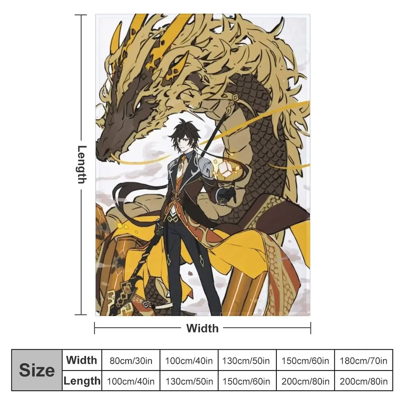 Zhongli Geo Archon Throw Blanket Large Travel Beach Decorative Sofas Giant Sofa Decorative Throw Blankets