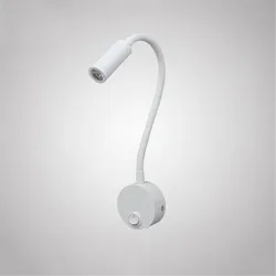 White LED Bedside Lamp, Wall Light, Night Light, 3W Gooseneck Led Reading Light,Bedroom/Living Room/Kids Room/Study Room Sconces