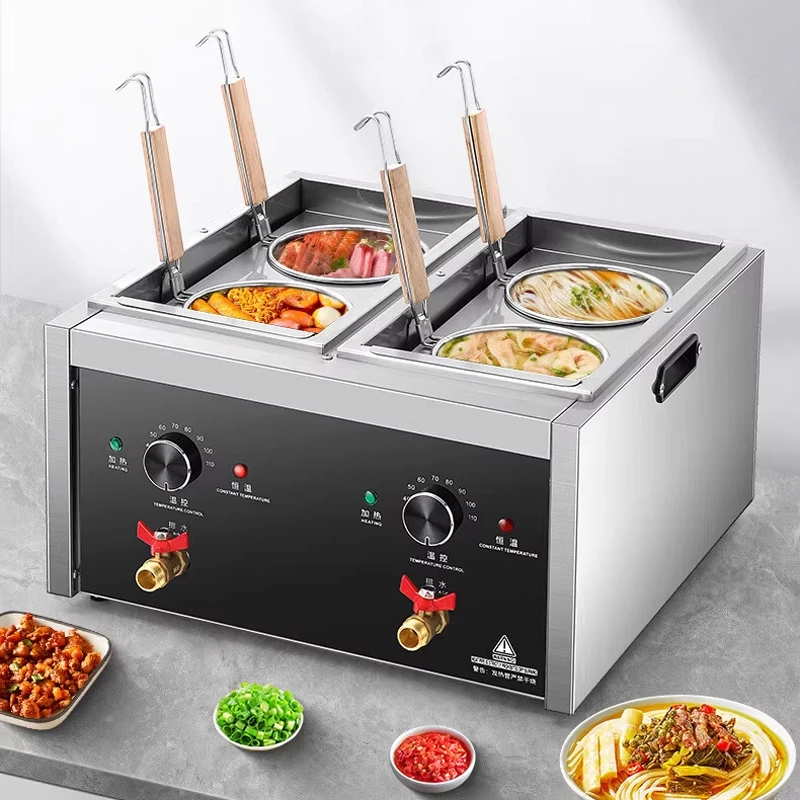 Commercial Countertop Noodle Cooker Electric Hot Pot for Spicy Hot Pot, Oden, and Wonton Cooking 220V