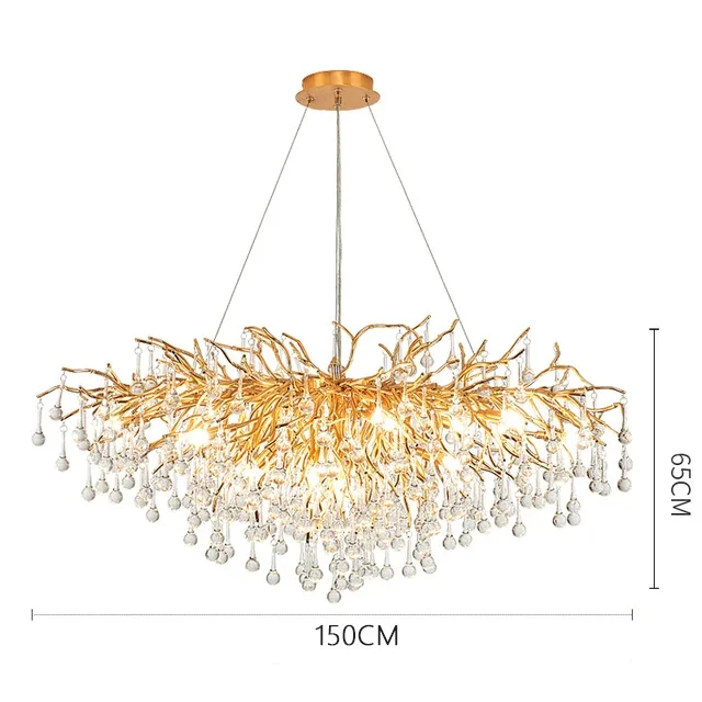 TAONUANSHU Moderne Gold Kristall Decke Kronleuchter Für Esszimmer Wohnzimmer Schlafzimmer Luxus Baum Zweig Kronleuchter Anhänger Licht Dekor Glanz 9