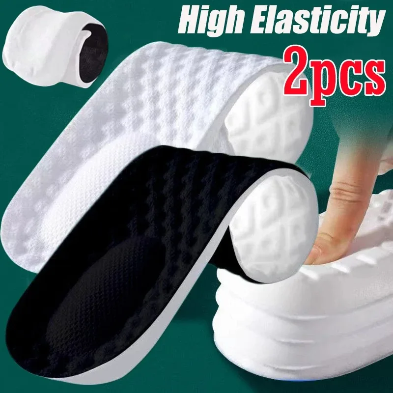 White Latex Sports Insoles for Men Women Sports Shoe Pads Shock Absorbing Elastic Insoles Gym Run Foot Orthopedic Insole Sole