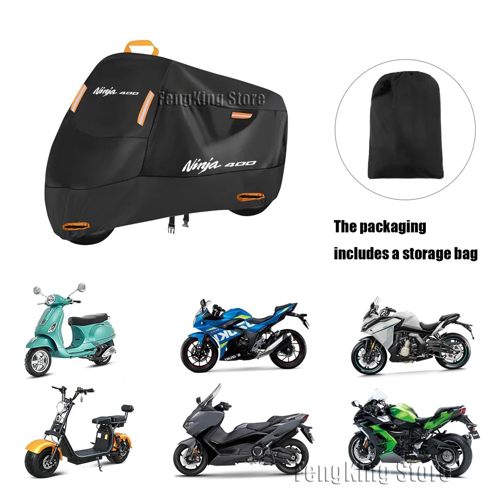 For Kawasaki Ninja 400 Motorcycle Cover Waterproof All Season Dustproof UV Protection Motorbike Cover