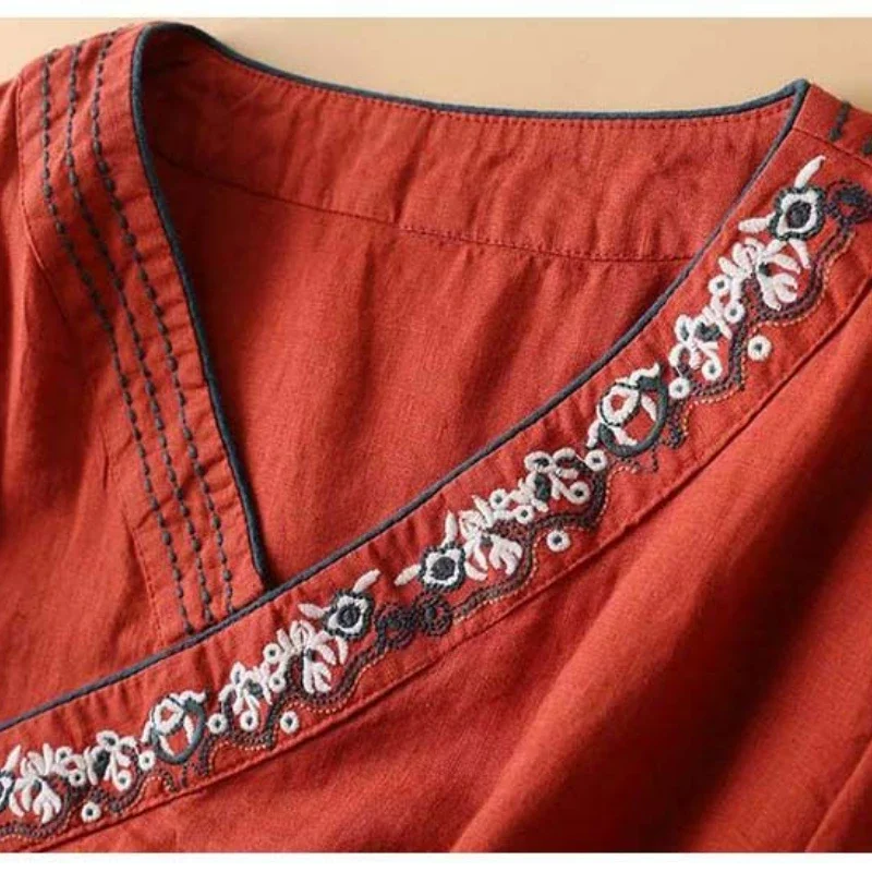 女性のための伝統的な中国の服,レトロな長袖,夏のトップ,ブラウス,2024