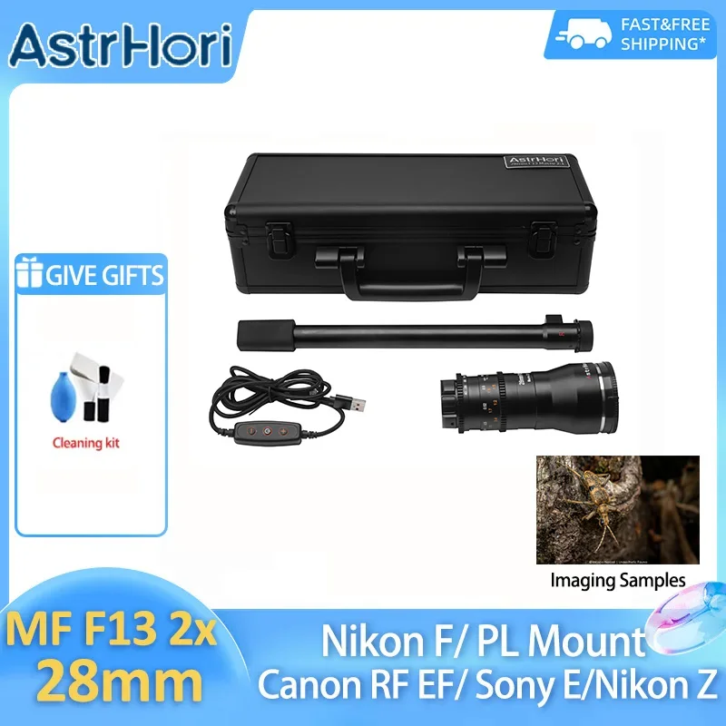 

AstrHori 28mm F13 2x Macro Full Frame Waterproof Specialty Camera Lens for Sony E Fuji XF Nikon Z Nikon F Canon RF EF L PL Mount