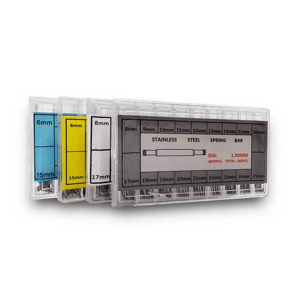 360pc 18 Sizes 6-23Mm Stainless Steel Watch Band Spring Bars Repair Tool For Link Strap Replacement Spring Bar