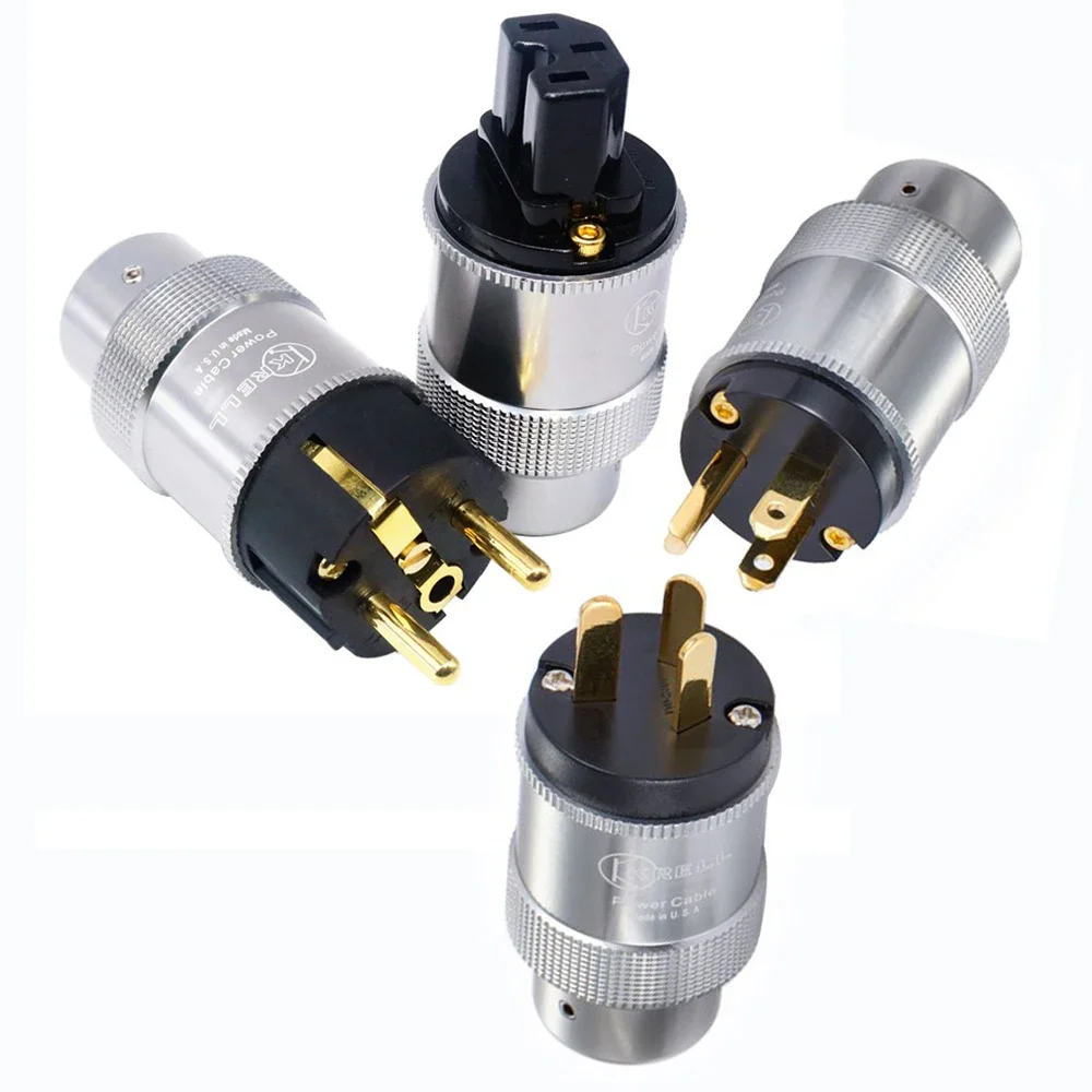

Hi-End Gold Plated US/EU Power Plug IEC Audio Connector HiFi AC Power Cord Plugs For Audiophile DIY Mains Cable