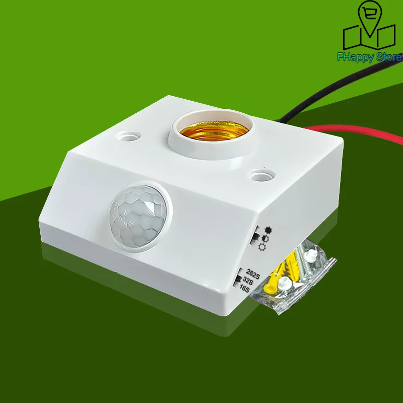 AC85-265V Automatic Human Body Infrared IR Sensor Lamp Holder LED Bulb Light E27 Base PIR  Detector Wall Lamp Holder Socket