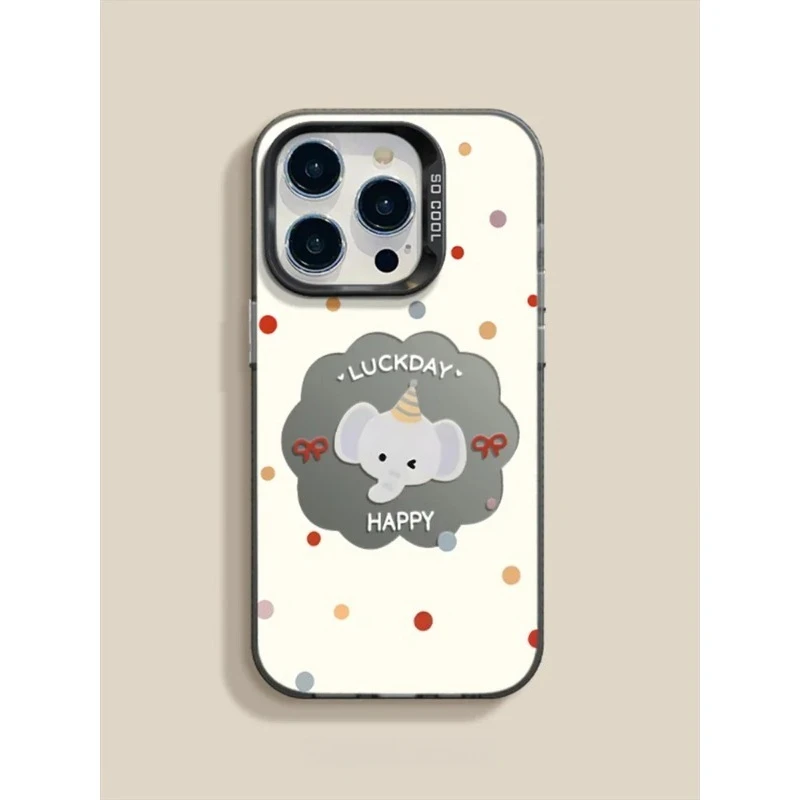 حافظة لهاتف آيفون 15 16 17 برو ماكس 14 13 12 11 برو 16 بلس كارتون ليتل بير الفيل