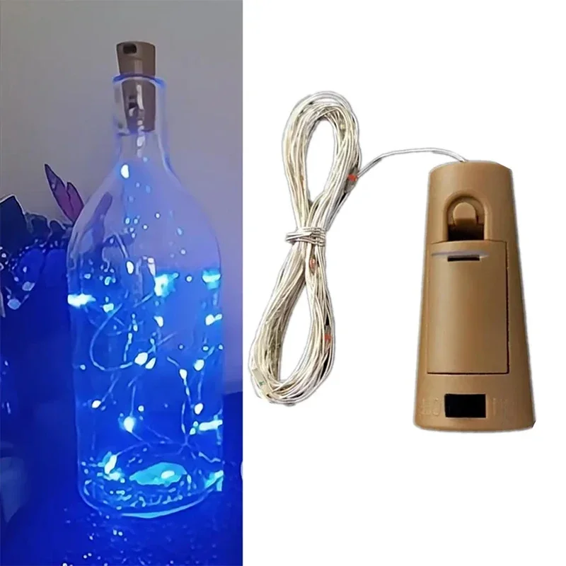 Guirxiété lumineuse USB décorative pour la maison, fil de cuivre 20LED, lumière avec bouchon de bouteille, décoration de la chambre, cadeau de Noël, 2m