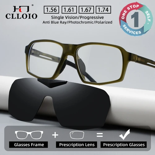 Imagen 1 del producto CLLOIO, nuevo estilo, gafas magnéticas 2 en 1, gafas para conducir al aire libre para hombres y mujeres, gafas graduadas antiluz azul, gafas progresivas