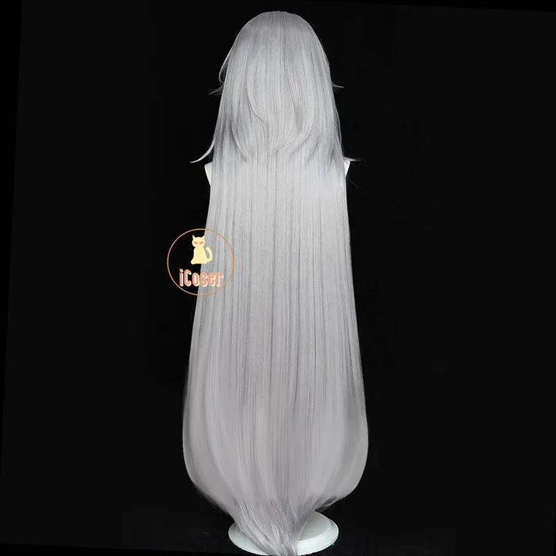 Wuthering Waves Calcharo Cosplay Wig 120cm Gray Long Hair Ghost Hounds Natural Resonator New Federation Halloween for Women Men