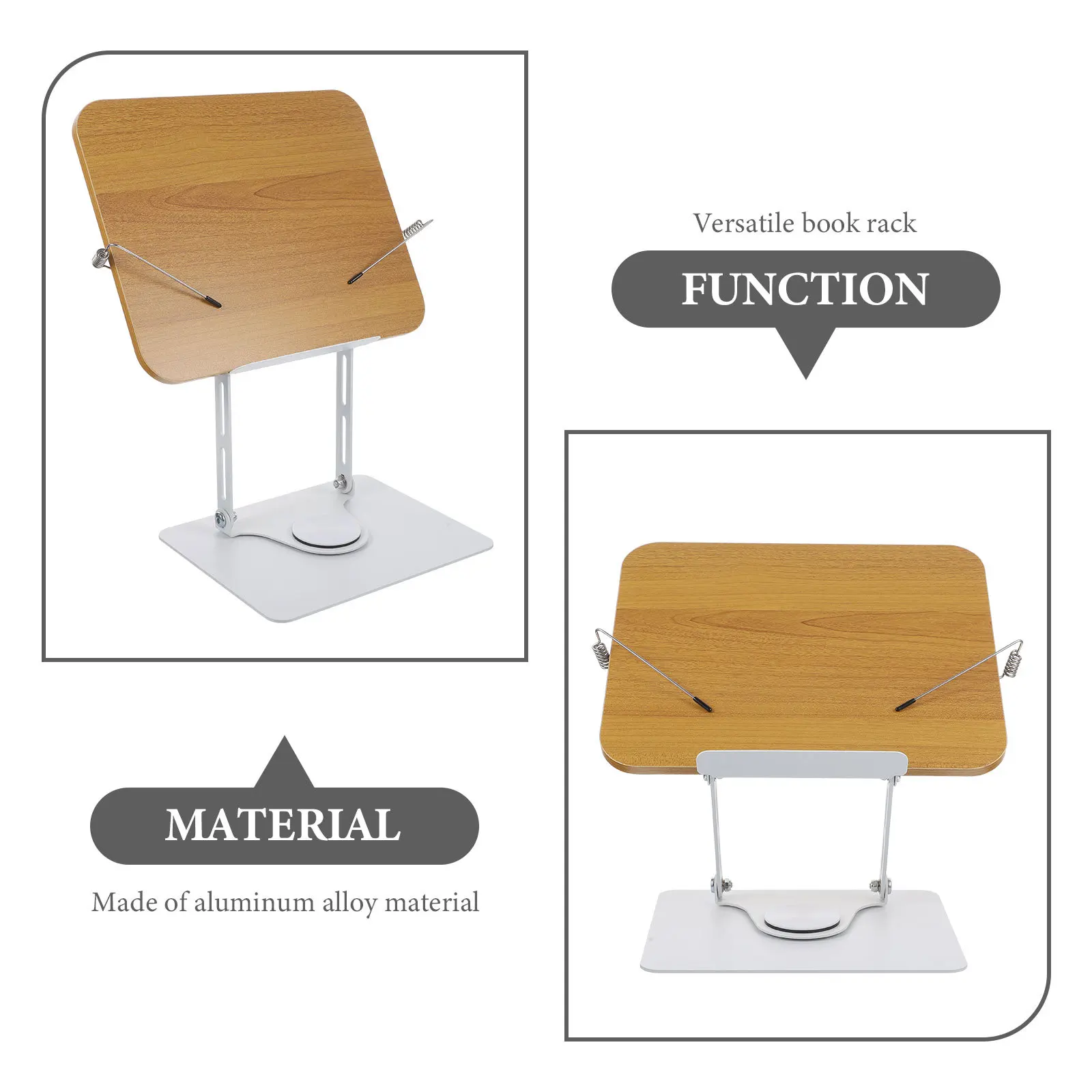 

Aluminum Alloy Book Stand for Reading Adjustable Rotatable Desktop Book Holder Student Reading Rack Office Books Holder