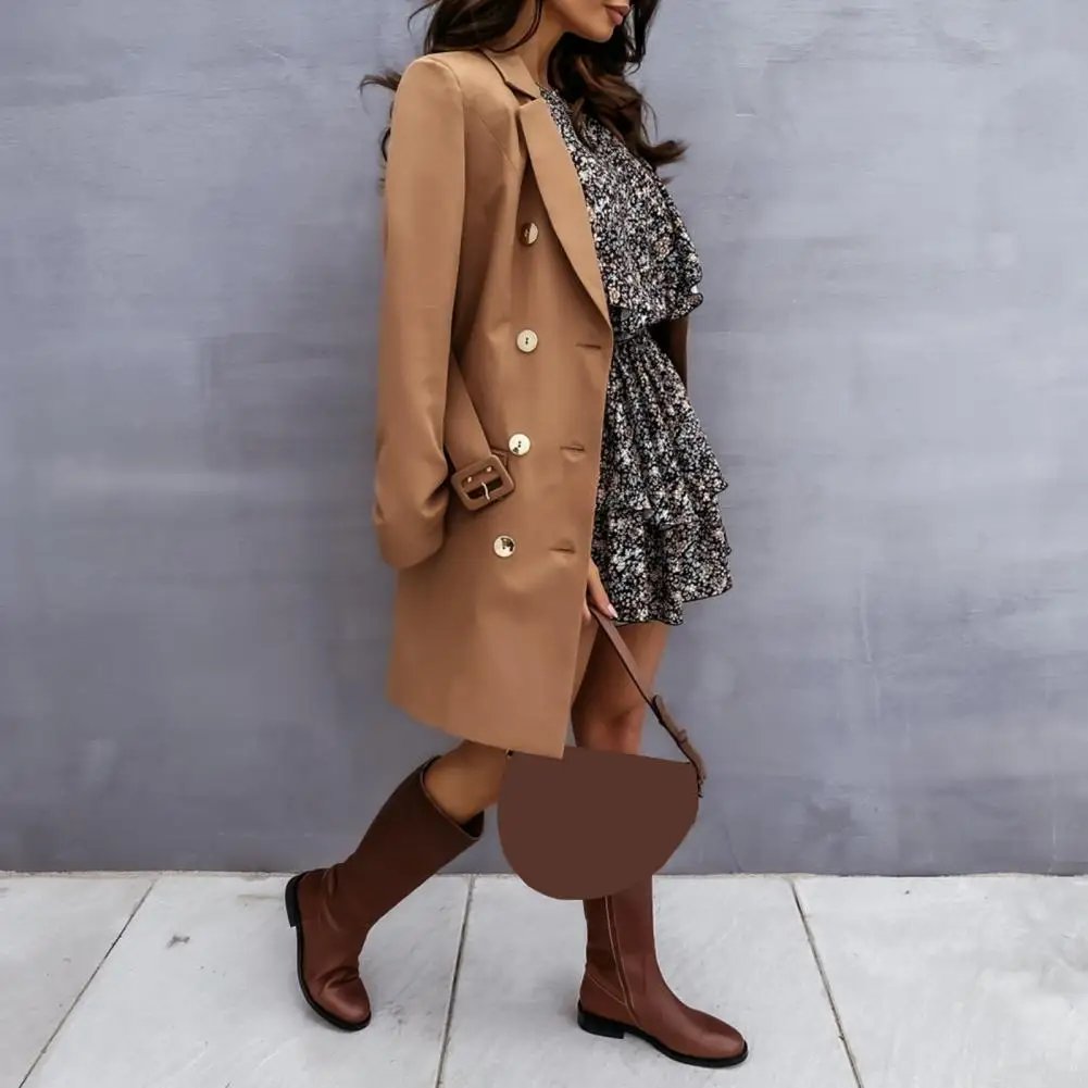 Senhora do escritório duplo breasted blazer vestido feminino primavera entalhado manga longa branco preto mini vestidos vestido workwear