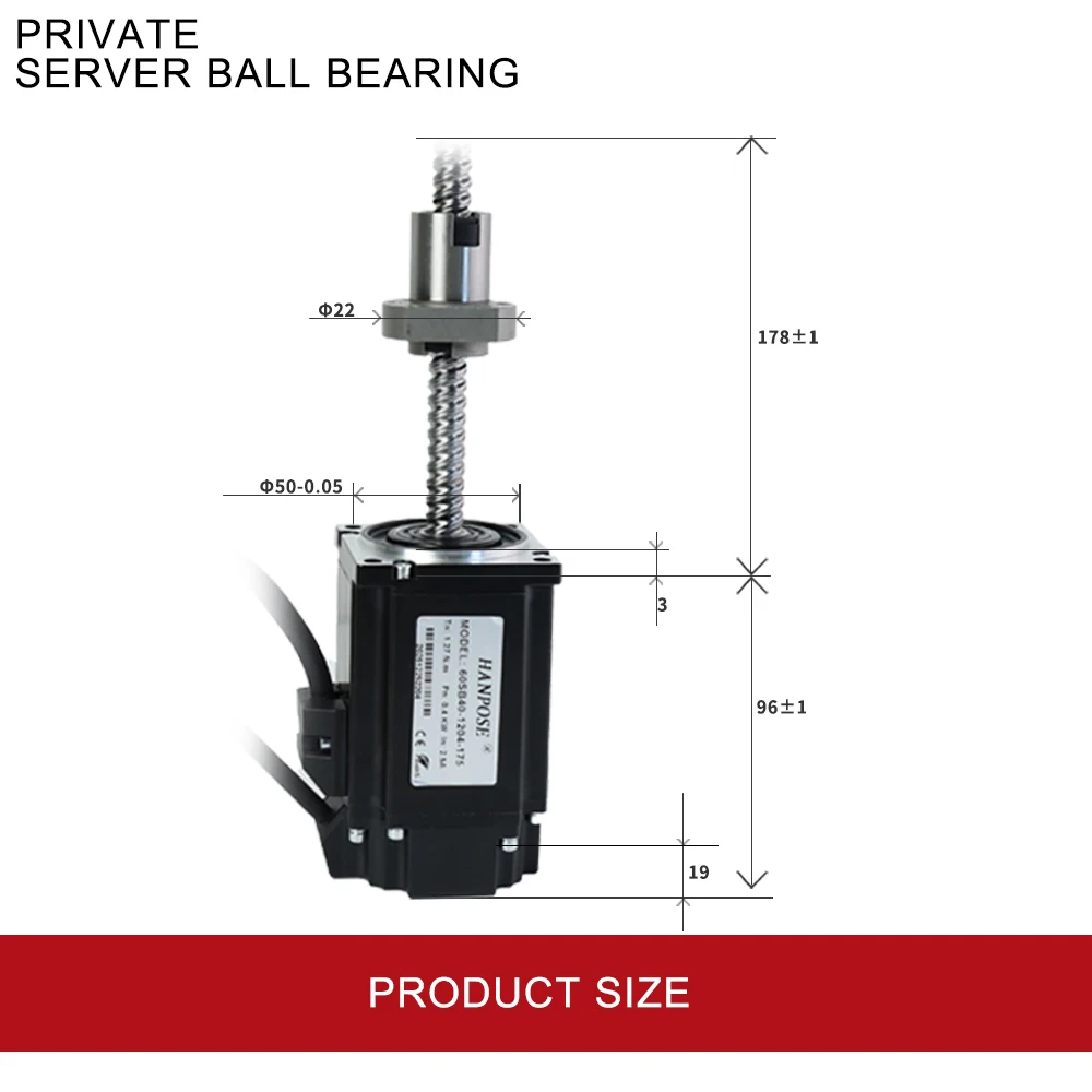 Servo motor ball screw drive kit 60SB40-1620-250 2.5A 1.3N. m ASD240 AC200-240V+3M woodworking cable AC servo motor 400W
