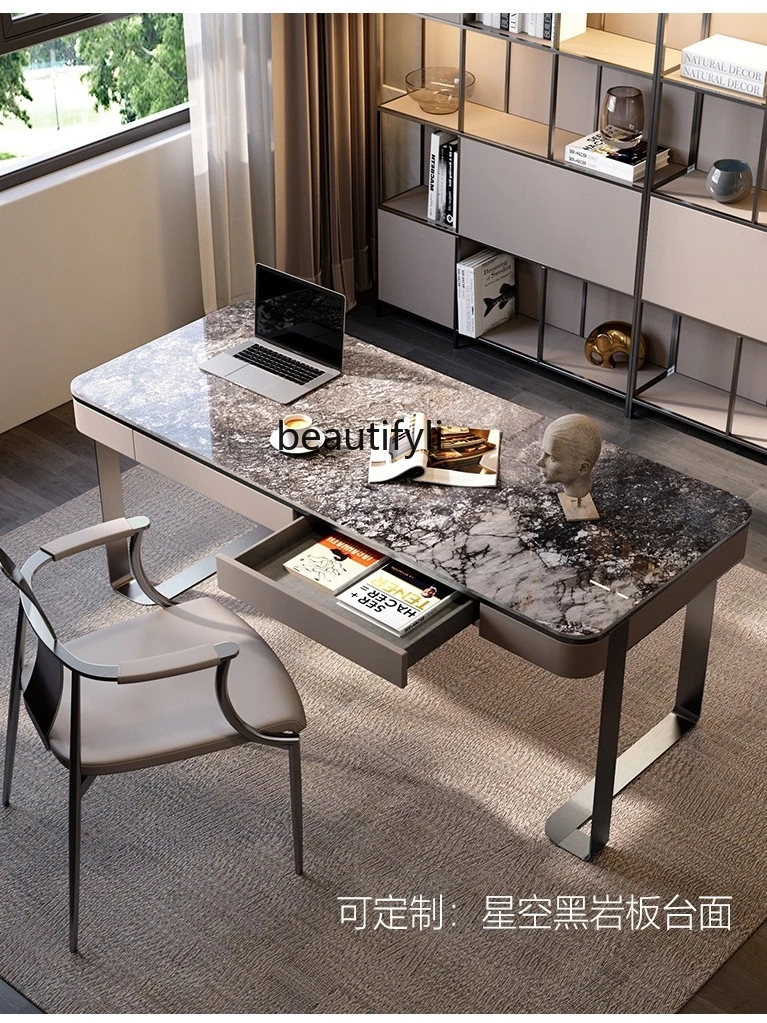 Italian Study Minimalist Light Luxury Desk Home Modern Minimalist Ins Style Designed by a Maestro Writing Desk