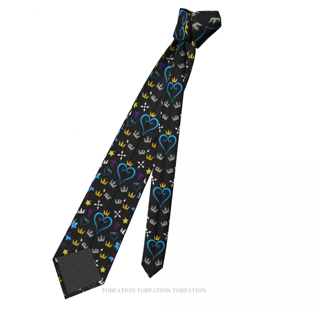 Sign Pattern Kingdom Hearts Game Classic Men's Printed Polyester 8cm Width Necktie Cosplay Party Accessory