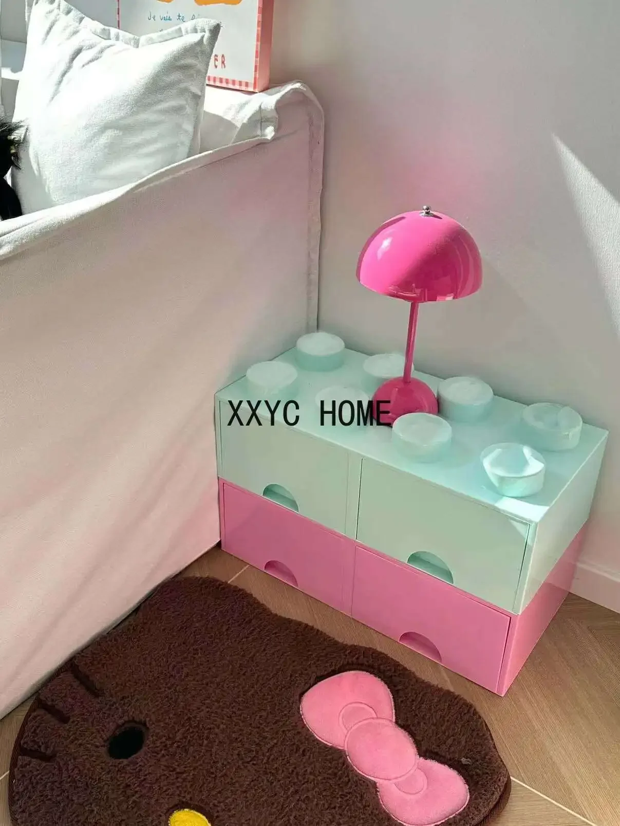 Dopamine Building Block Storage Box Good-looking Lovely Bedroom Ladies'shoe Box Assembling Drawer Toy Storage Box