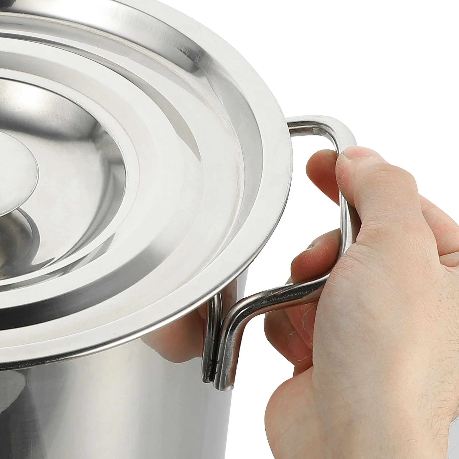 

Stainless Steel Soup Pot 20L Large Capacity Kitchen Cooking Bucket Heavy Duty Metal Stockpot For Seafood Boil Crawfish