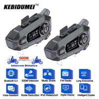 FM+Bluetooth 5.3 Motorcycle Helmet Intercom Headset 500M Wireless Interphone Music Share Moto Waterproof Handsfree Call Kit