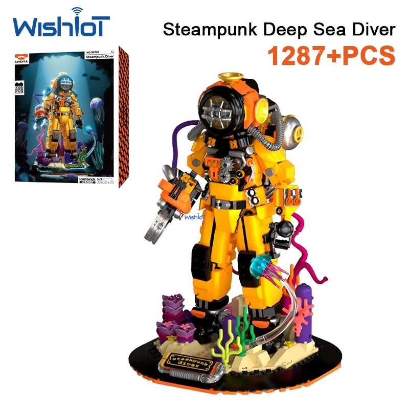 

30701 Steampunk Diver Model 1287pcs Small Particle Assembly Toy Ornament Kit Building Block set DIY Toys for Christmas Gifts