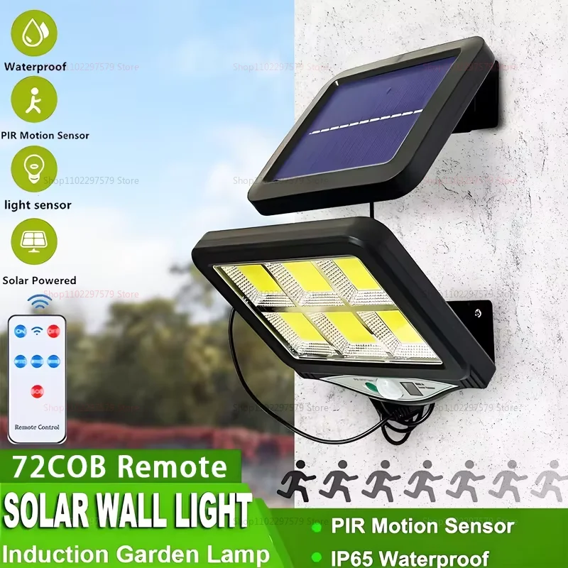【セール中】屋外防水緊急街路灯ガーデンセキュリティ装飾ランプLEDソーラー分割壁ランプモーションセンサー太陽光ライト3モード
