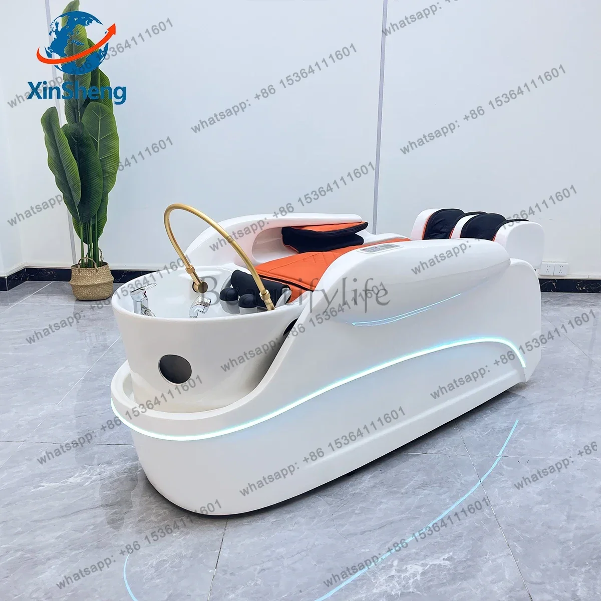 Hair Washing & Massage Bed with Head SPA Fumigation Machine Hair Salon Barber Shop Commercial Electric Furniture 2