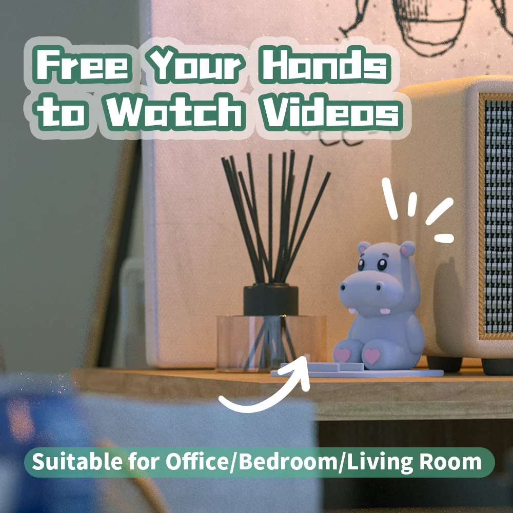 Hippo Mobile Phone Tablet Stand Support PVC Doll Creative Phone Holder Portable Cartoon Cell Phone Bracket Desktop Ornaments