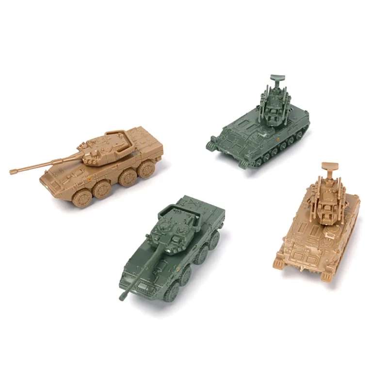 1/144 China PGZ95 Self-propelled Anti-aircraft Gun Tank ZTL11 Assault Gun Wheeled Armored Vehicle 4D Assemble Model 4pcs/set