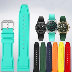 실리콘 시계 스트랩 팔찌, 불소 고무 시계 밴드, IWC 파일럿 AMG 페트로나스 그린 마크, 18 퀵릴리즈, 20mm, 21mm, 22mm