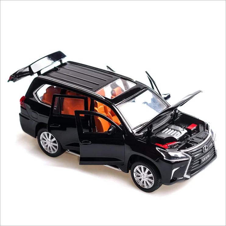 LEXUS-LX570 SUV Alloy Car Model, Diecasts Simulation, Veículos Metálicos, Modelo de Carro, Coleção De Som E Luz, Toy Gift, 1:32