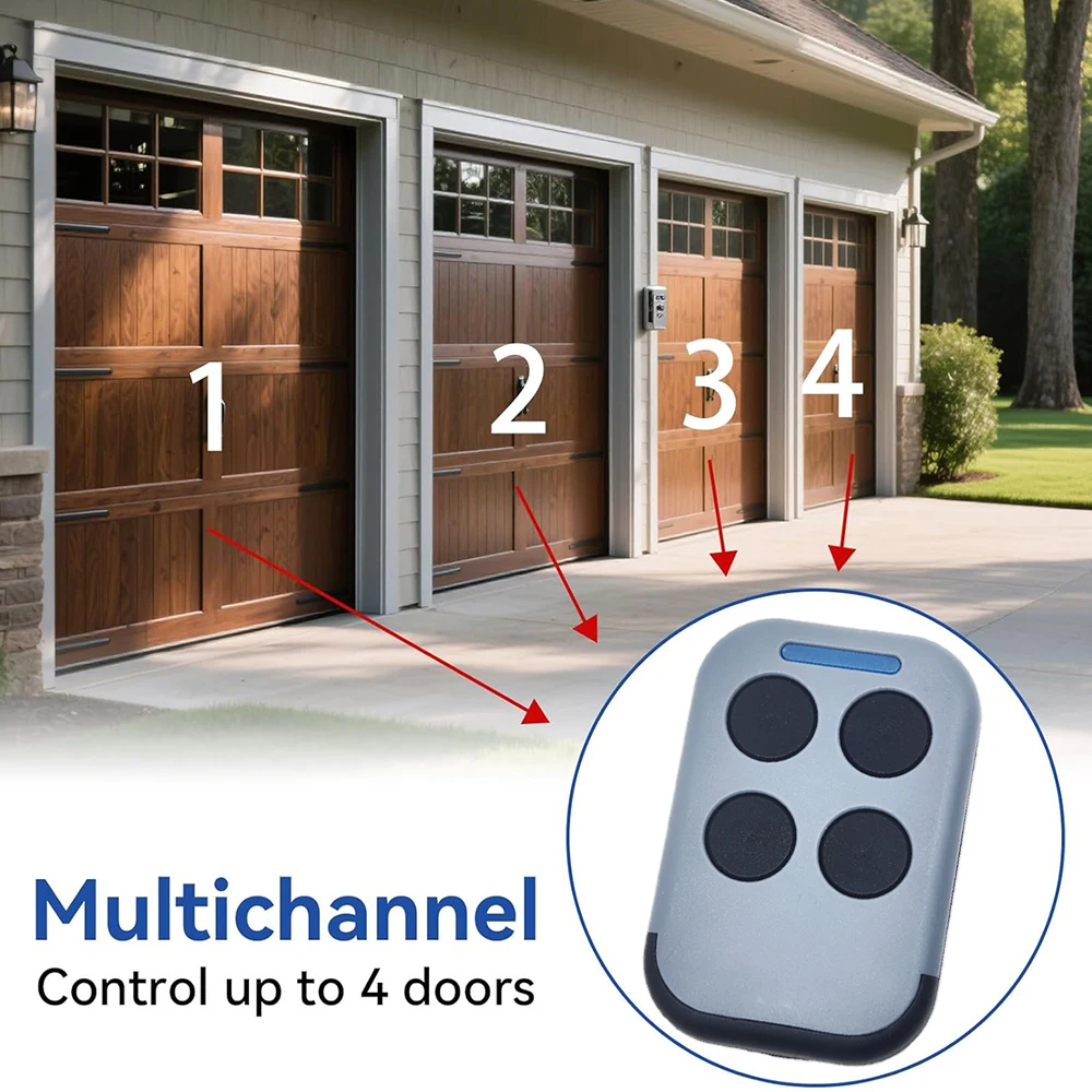 

Compatible with 300MHz, 303MHz, 315MHz, 330MHz, 433MHz, 868MHz, Multi-frequency 280-868MHz Remote Control, 4 Buttons,1PCS