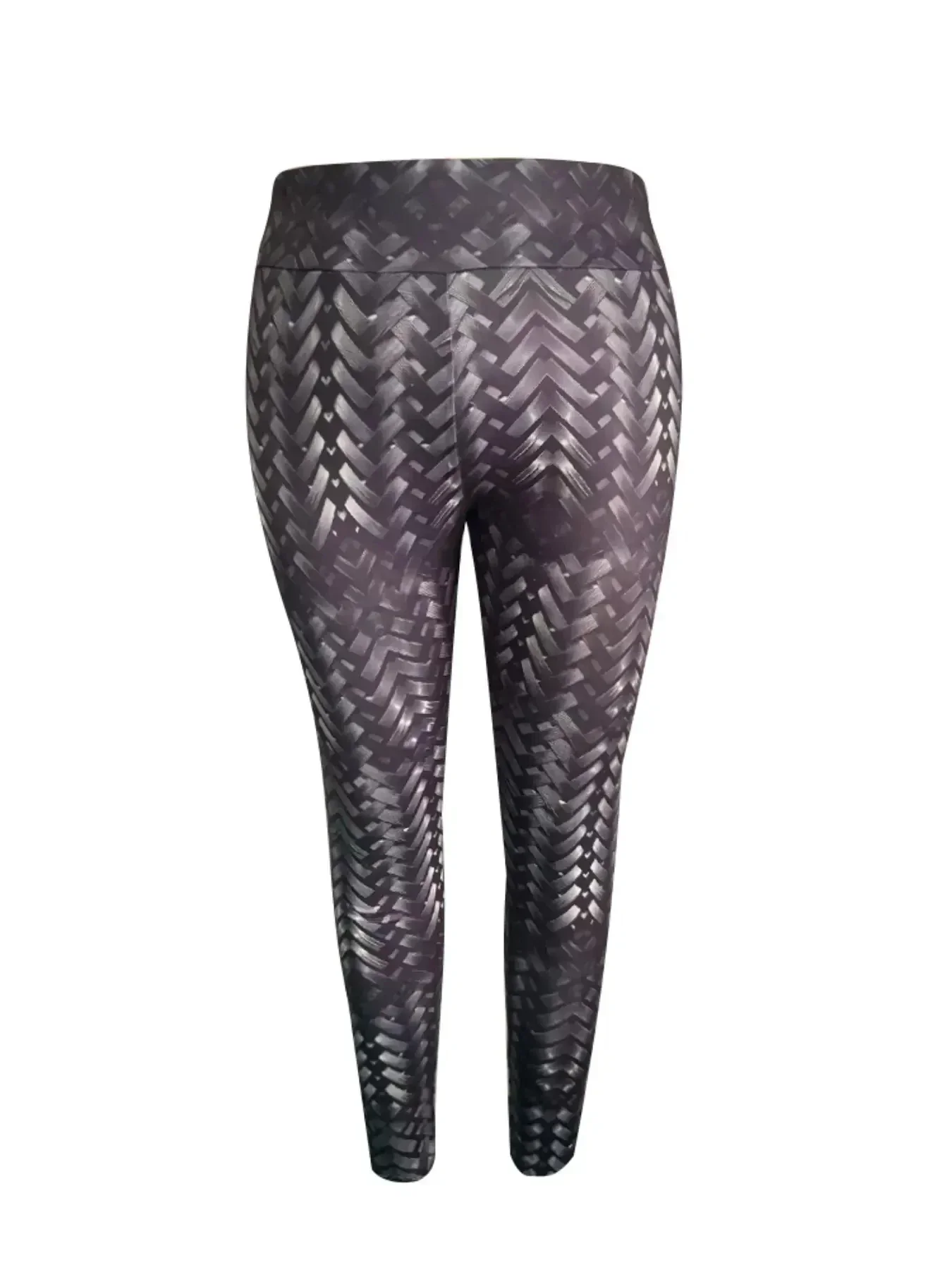 Plus Size 1XL-5XL Women\'s Randomly Printed High Waisted Leggings for All Seasons Versatile Commuting Slim Fitting Pants